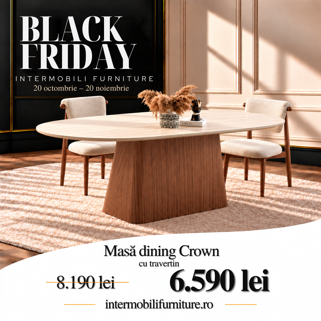 Masa de Dining cu aspect de Marmura, Crown