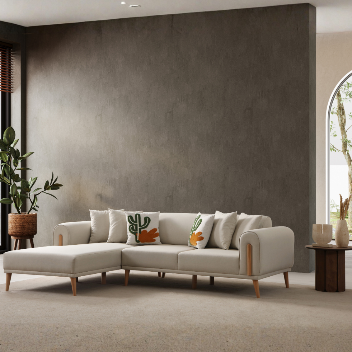 Coltar modern cu extensie Leon
