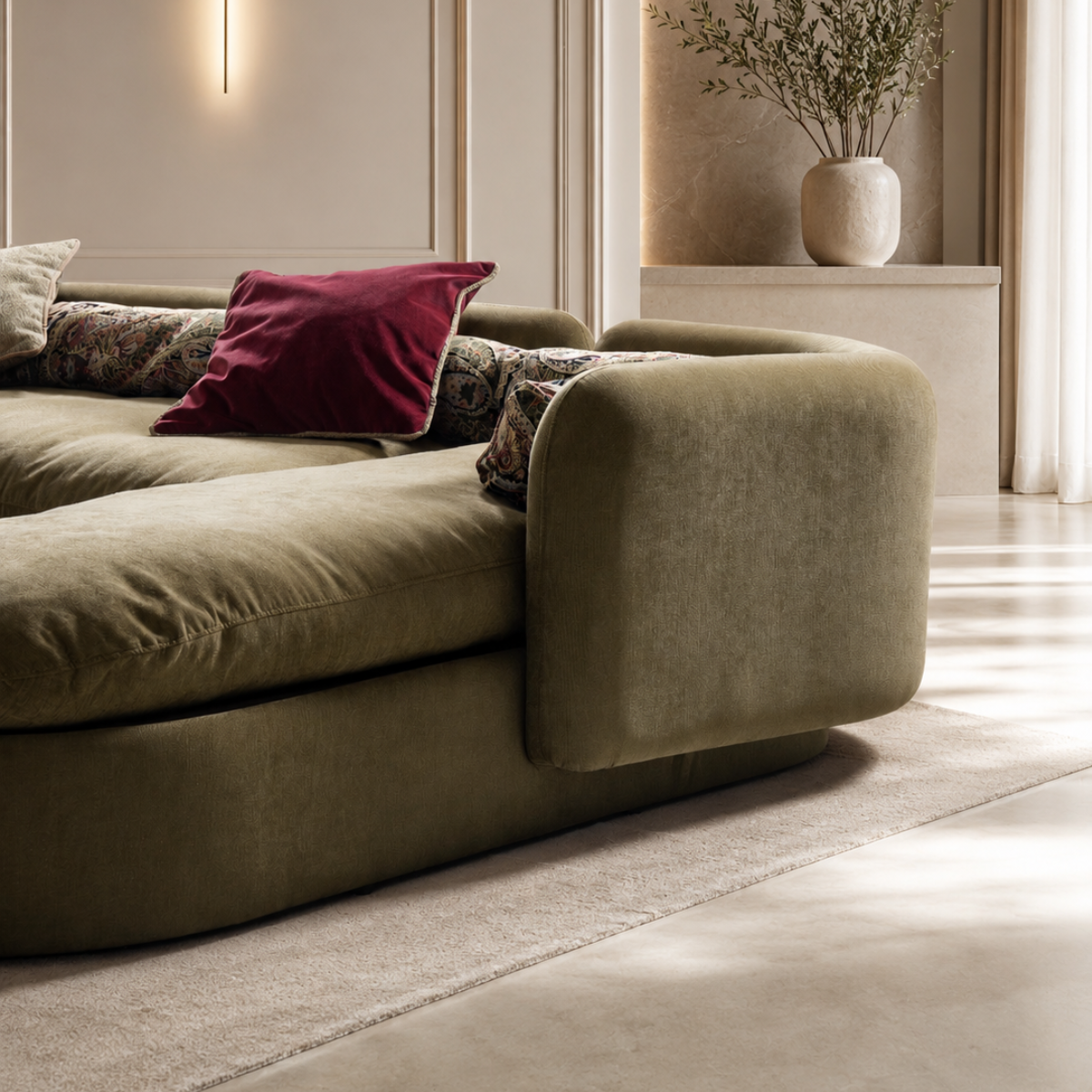 Colțar Modular Bellagio – Eleganță italiană în material bouclé