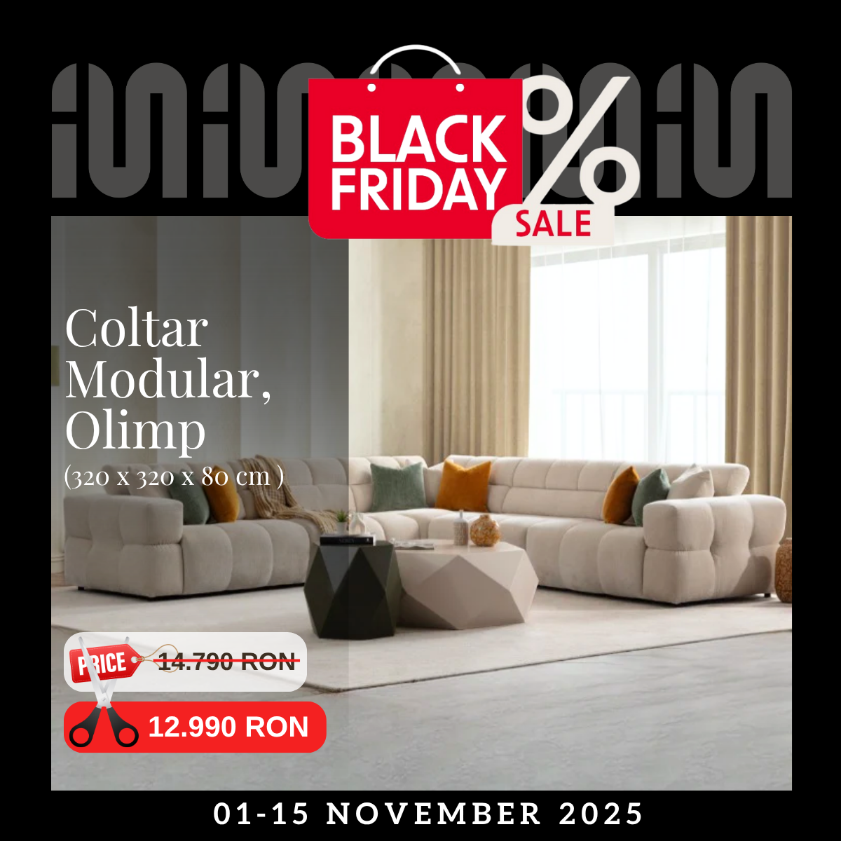 Colțar modular bucle, Olimp de Lux