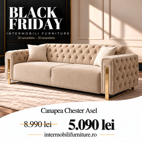 Canapea Chester cu recliner, Asel