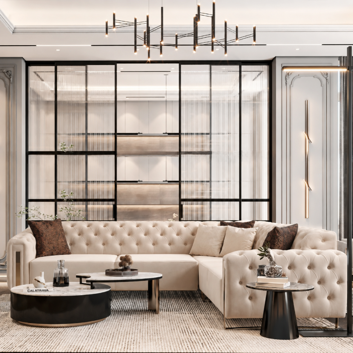 Coltar Chester fix 305x245 cm, Asel ,crem /gold
