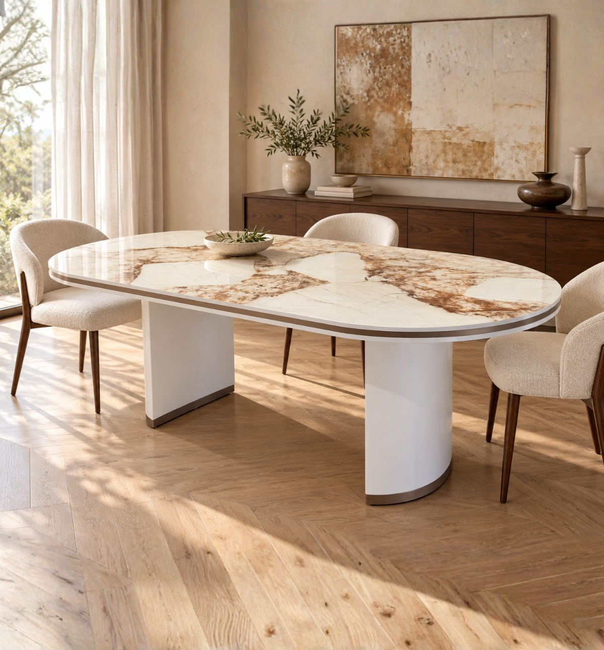Masa de dining de lux , Kara Ivory