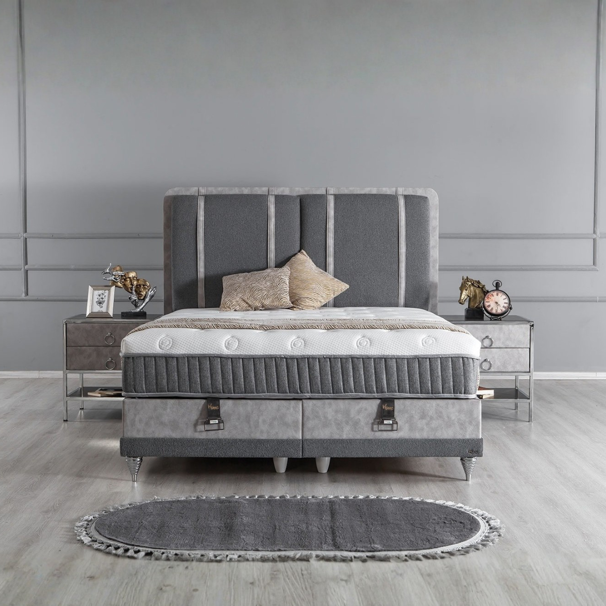 Set Pat tapițat cu saltea si  ladă, Trend 160x200