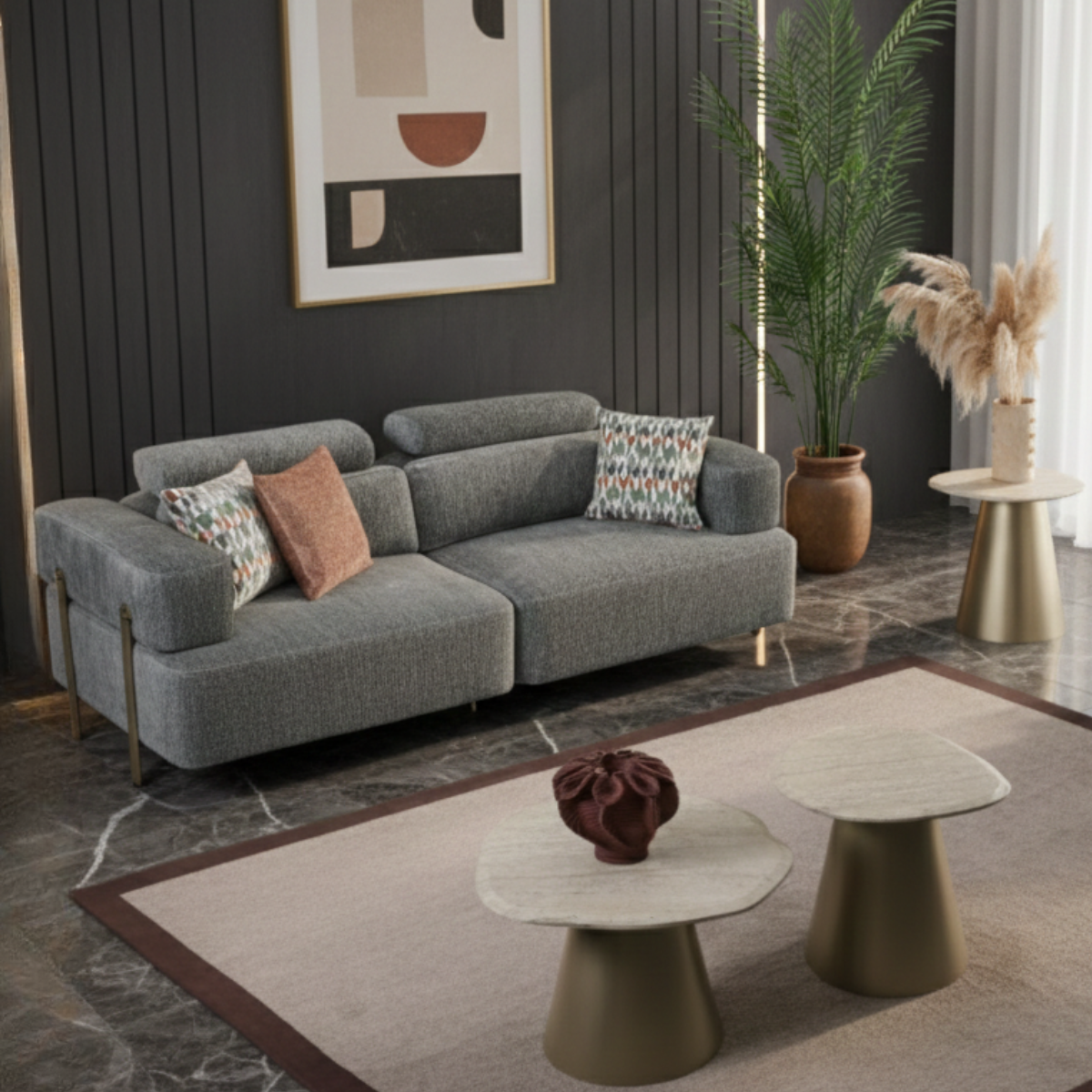 Canapea Bouclé 3 locuri Roma – design modern pentru living