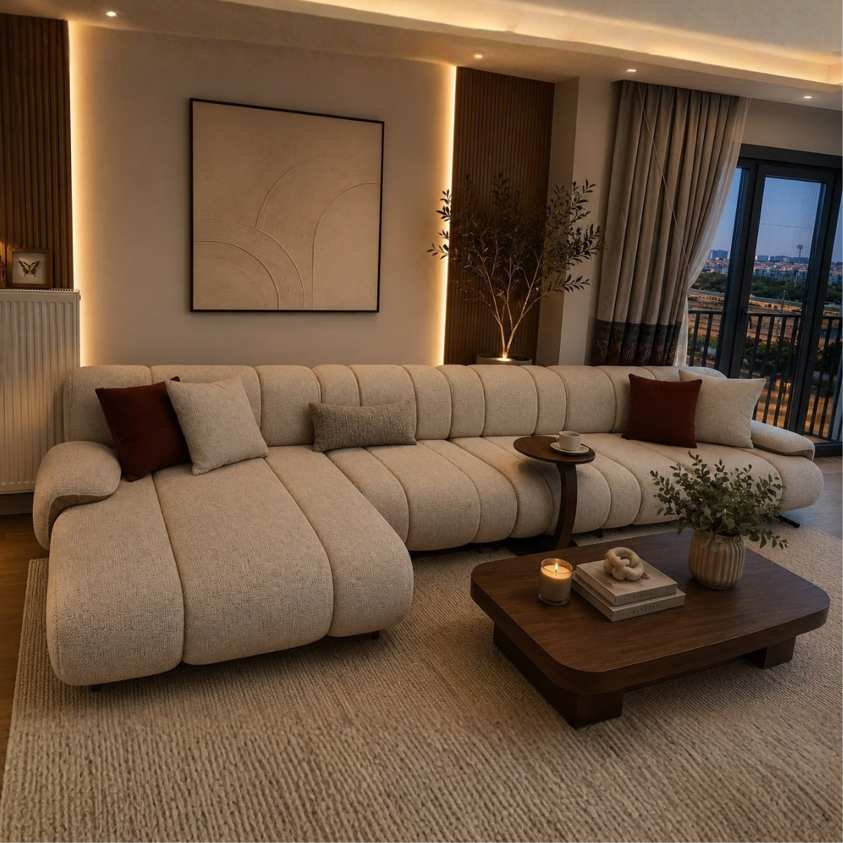 Colțar Modular Bucle cu extensie ,Terra