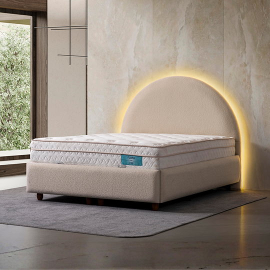 Pat tapițat cu lada de depozitare, Nool A