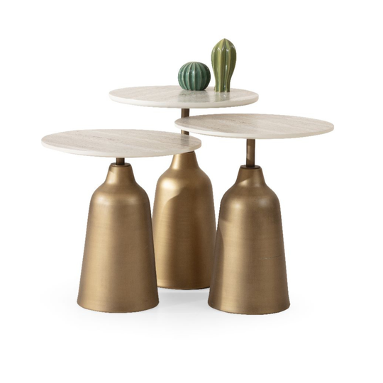 Set 3 Masute de Cafea, Beige T