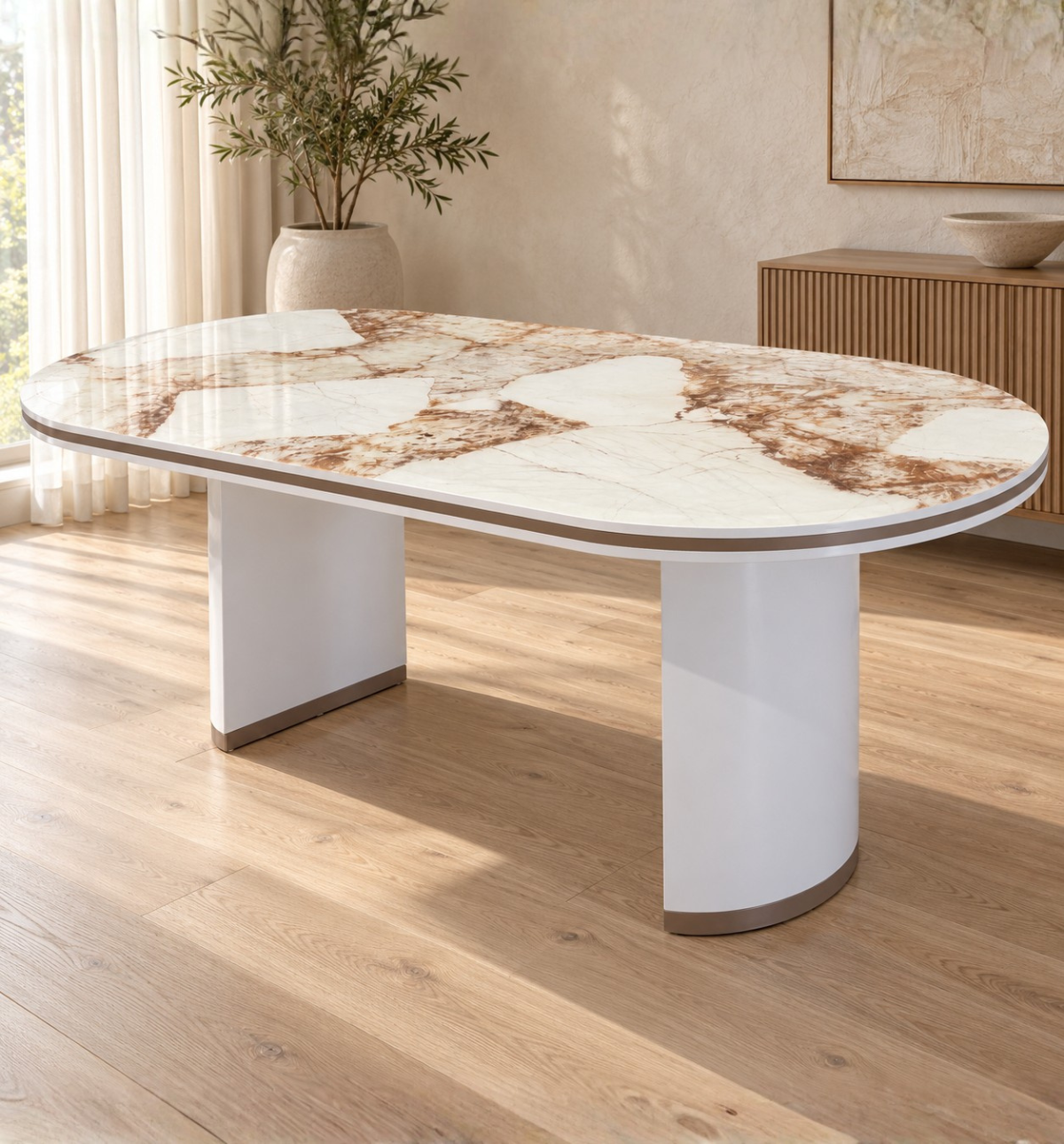 Masa de dining de lux , Kara Ivory