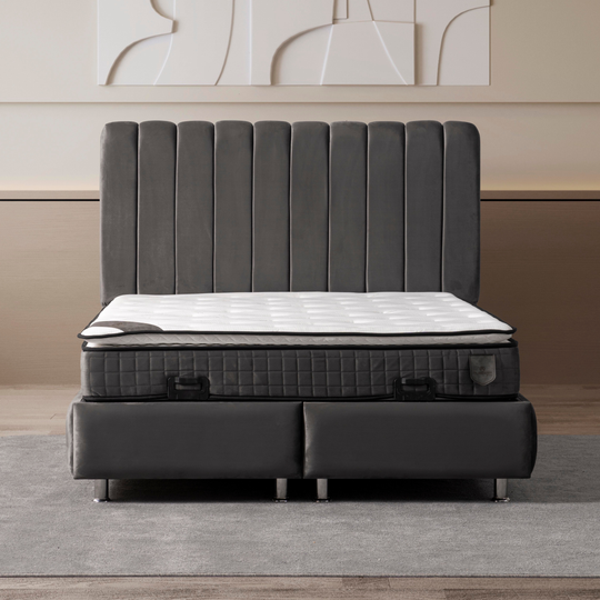 Pat tapițat cu lada de depozitare, Velice A