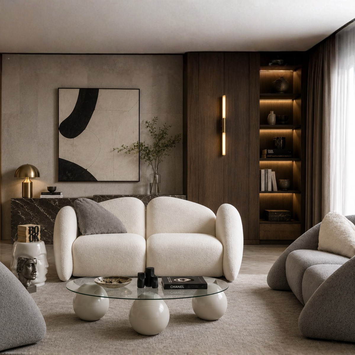 Canapea Modulara Bucle, Stone