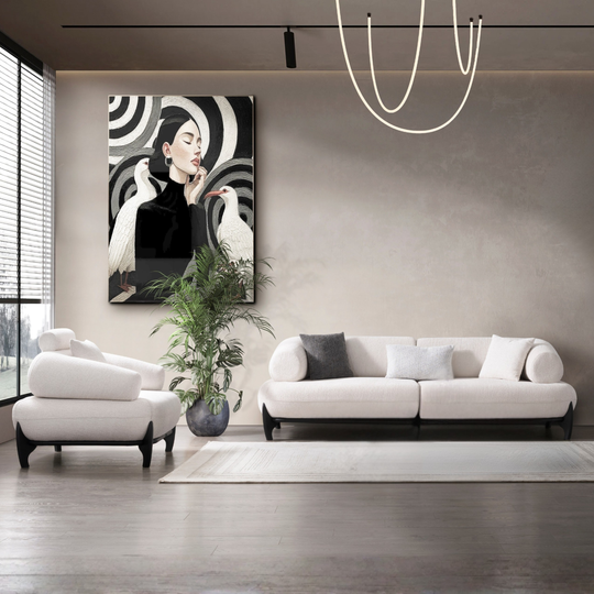 Set Canapea cu Recliner si 2 Fotolii, Tores