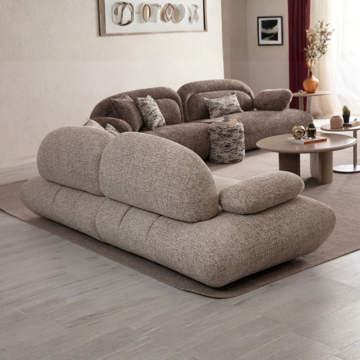 Set Canapea Vagner cu Spătar Extensibil & Fotoliu Designer