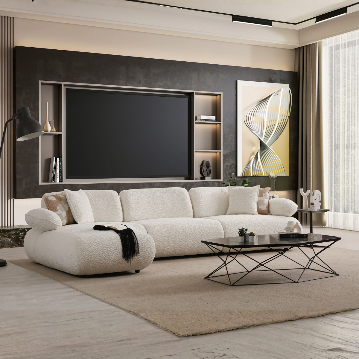 Colțar Modular Bucle, Orlando – design modern pentru living