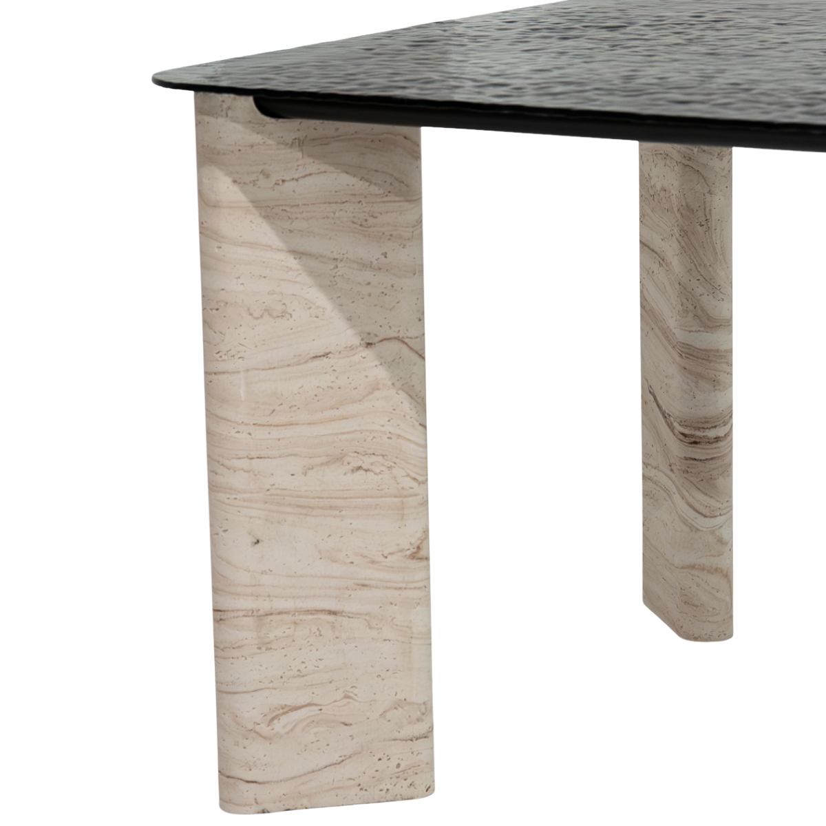 Masa de dining premium cu finisaj aspect travertin, COD 412