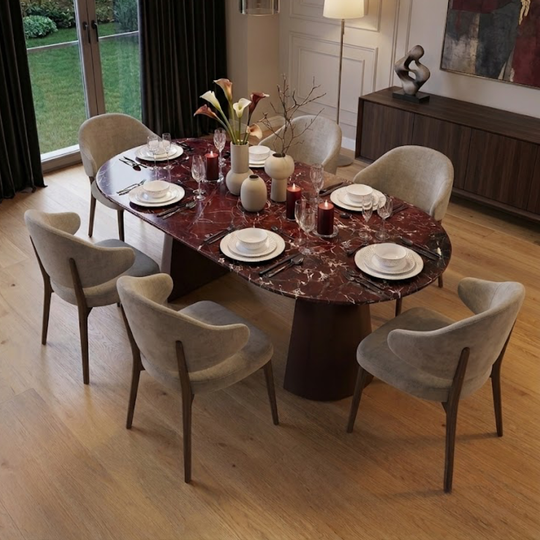Masă Dining LUSSO 200x100 cm – Blat din Ceramică sau Marmură