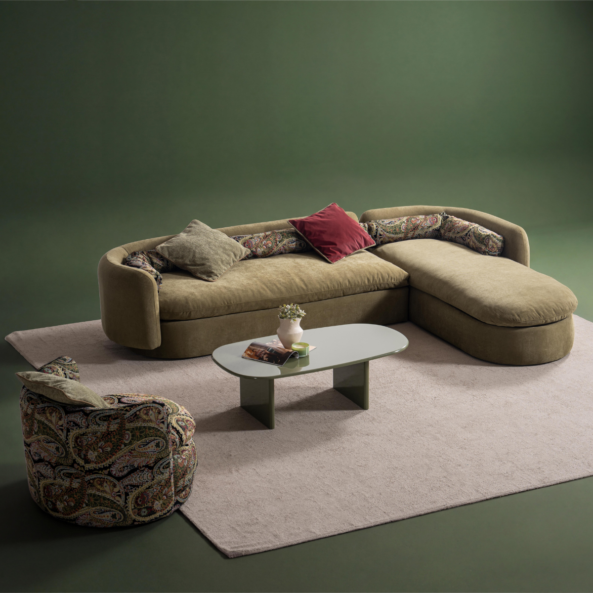 Colțar Modular Bellagio – Eleganță italiană în material bouclé
