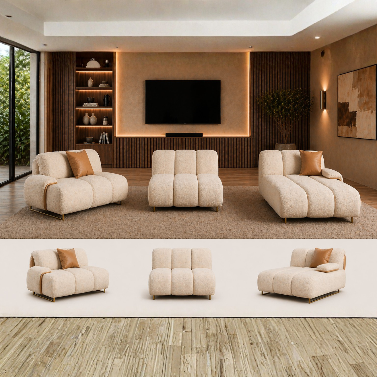 Colțar Modular Bucle cu extensie ,Terra