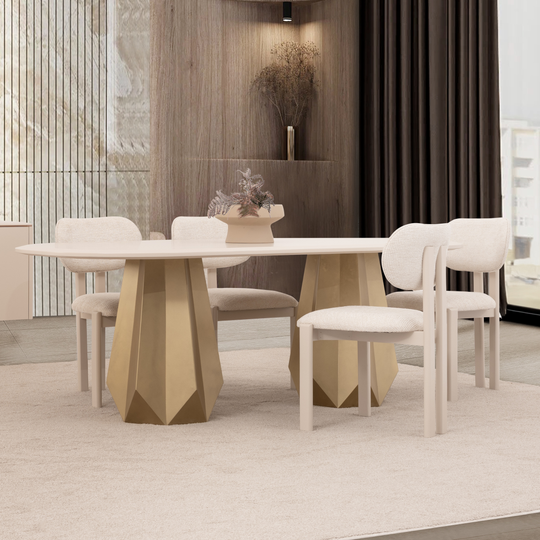 Set Masa cu Scaune de Dining, Azuris