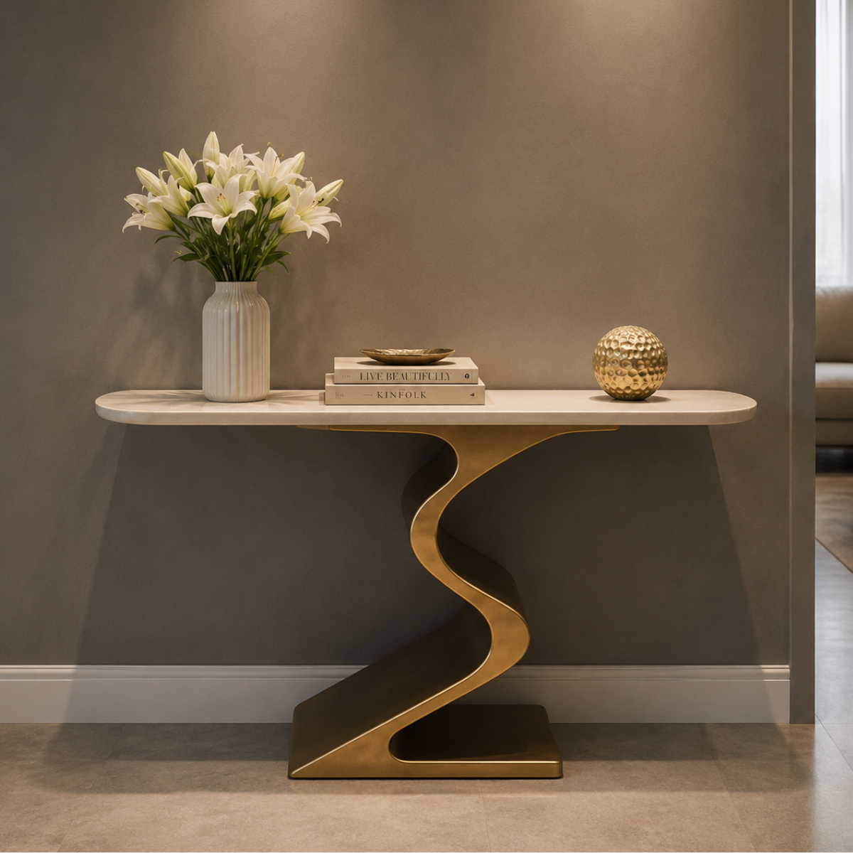 Consola Luxury Fold – Design Artistic și Eleganță Contemporană