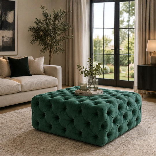 Taburet Tapitat Chesterfield, Milano , catifea