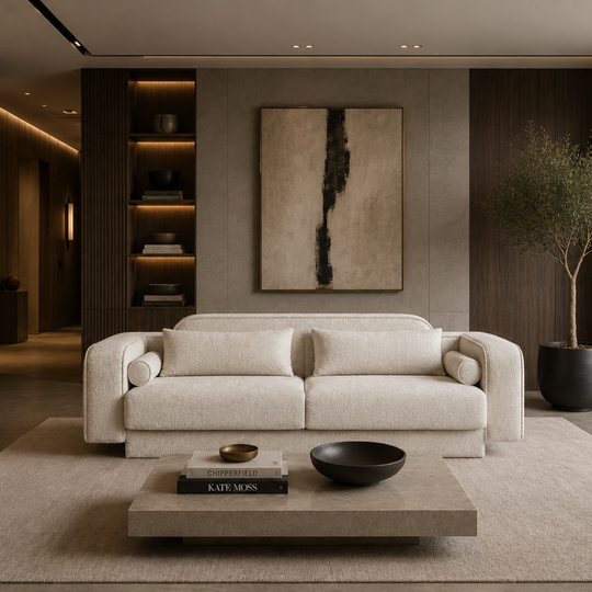 Canapea Extensibila Bouclé Ruby – design modern pentru living