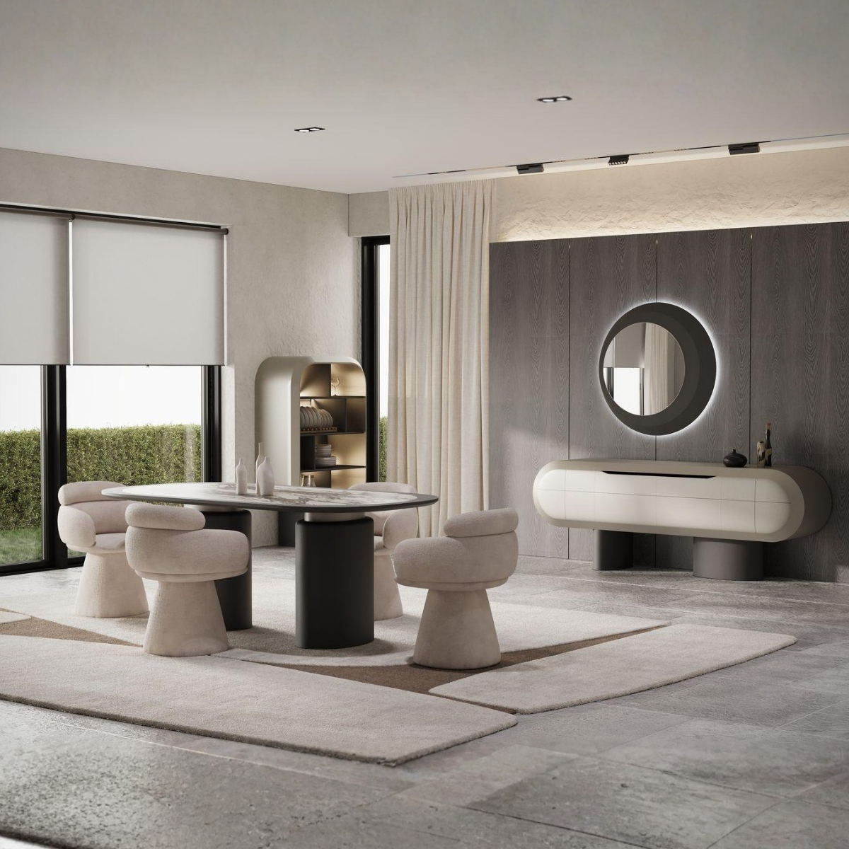 Masă Dining Conte – Masă Modernă Luxury Personalizabilă cu Blat Ceramic, MDF sau Sticlă