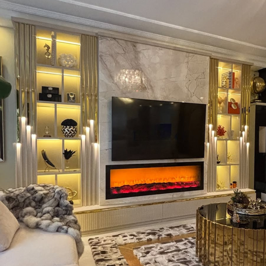 Biblioteca De Lux cu Semineu și panou tv, Arven