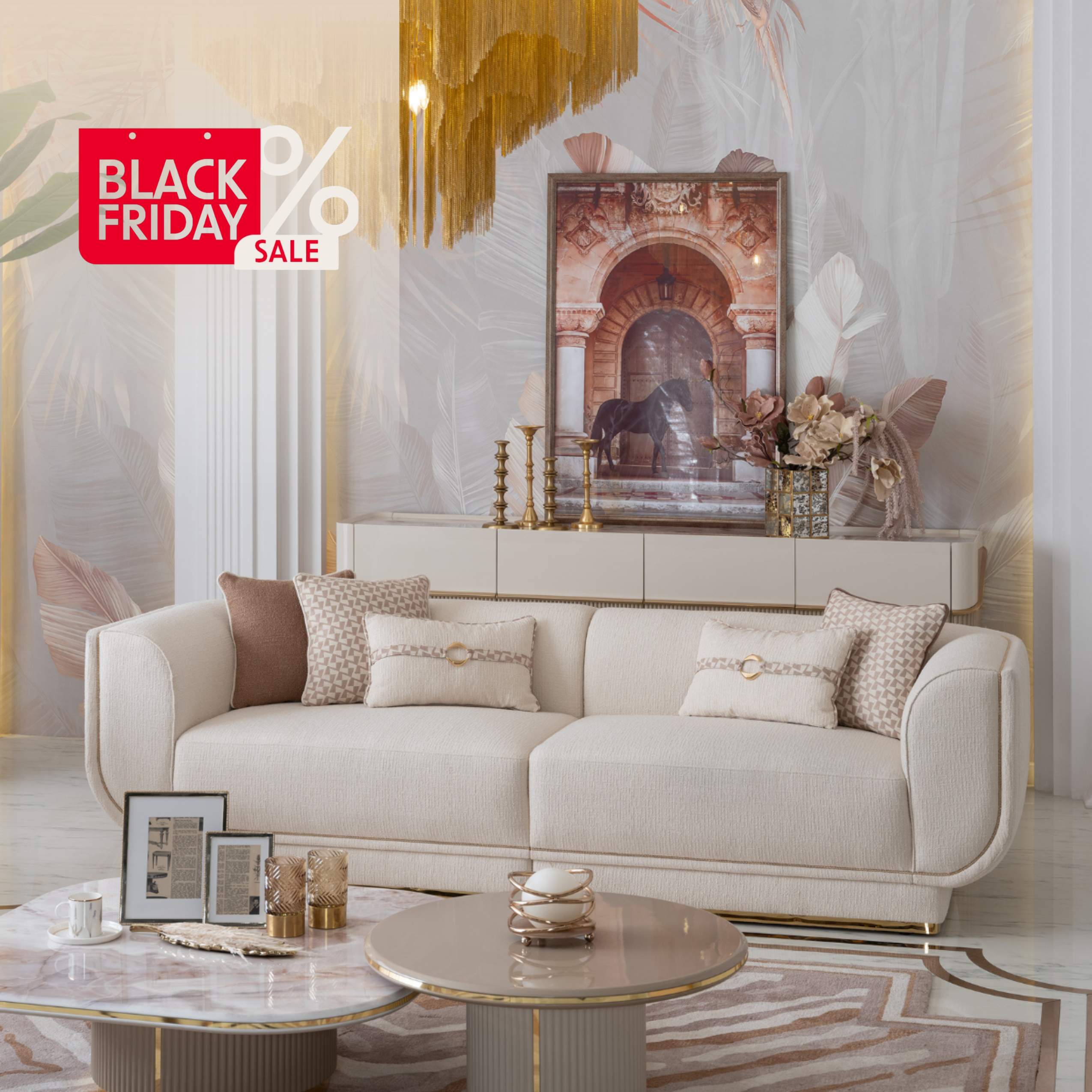 Canapea 3 locuri, Electra ,crem