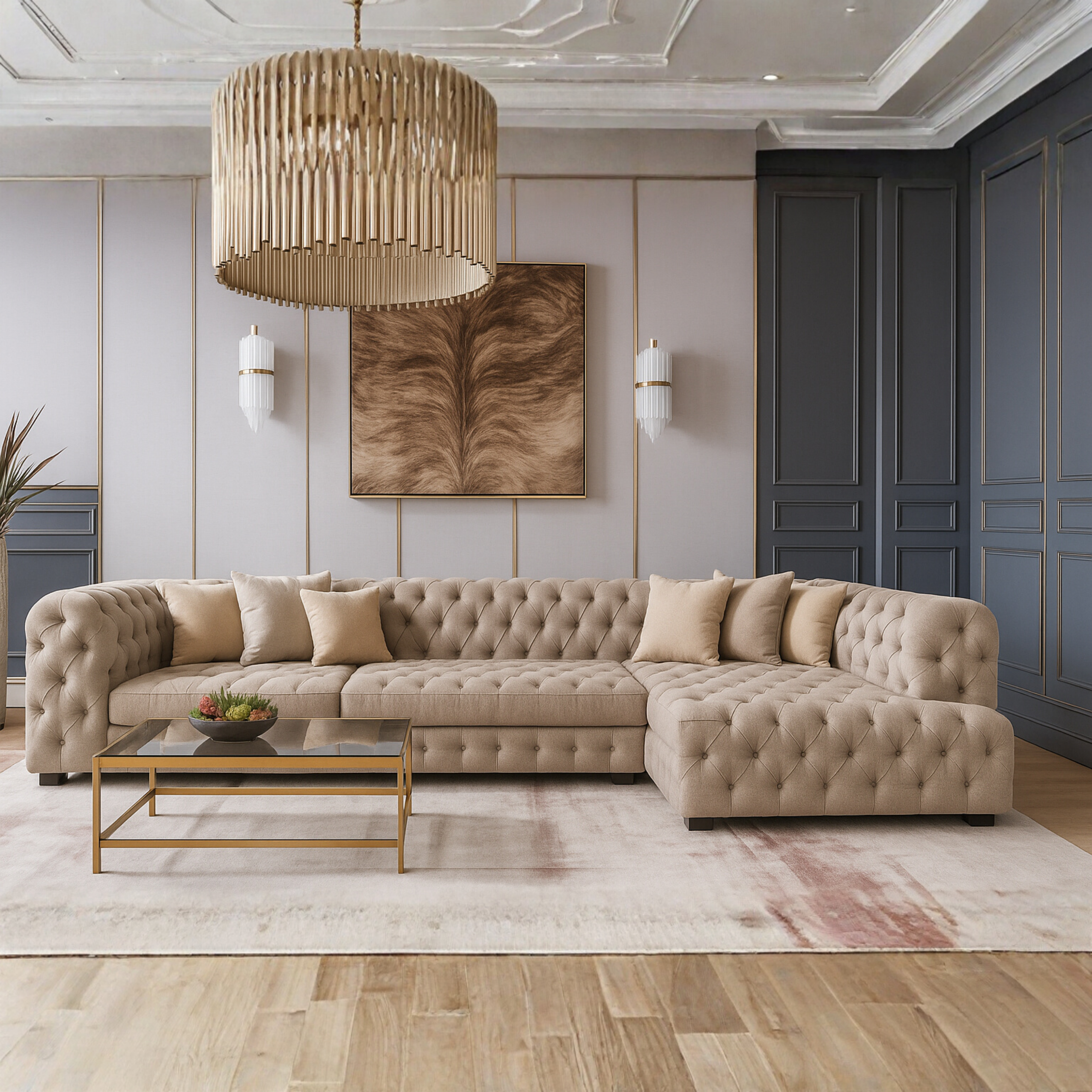 Colțar de Lux, Vivre bej 320 X 226 ,colt dreapta