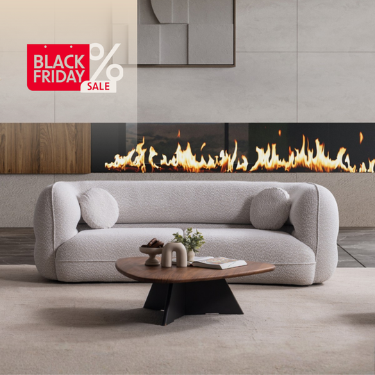 Canapea Bucle de 3 locuri, Luna grej