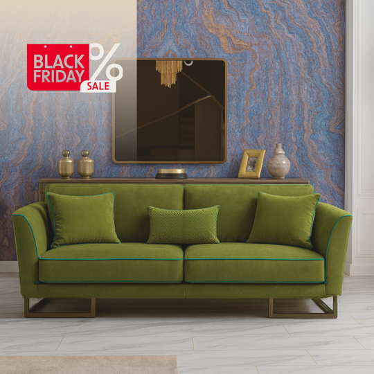 Canapea modernă 3 locuri, Zehra, verde olive