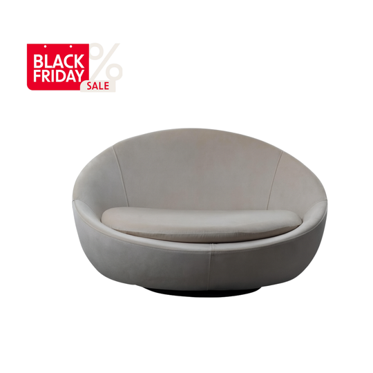 Fotoliu de lux rotund, Assento crem