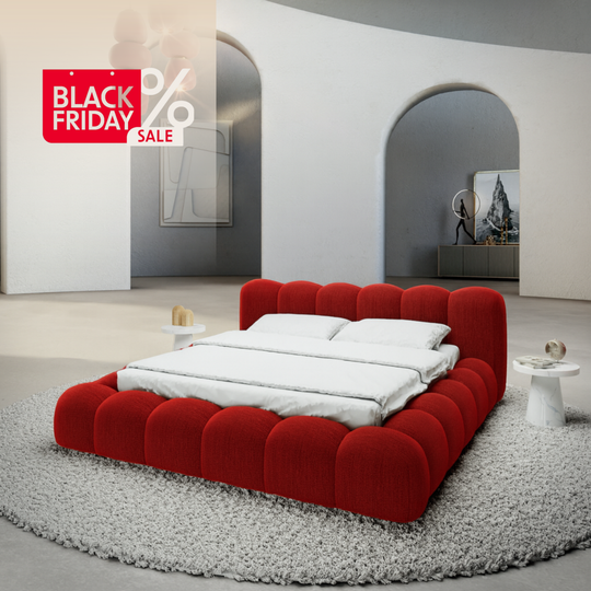 Pat tapițat modern, Bucle rosu