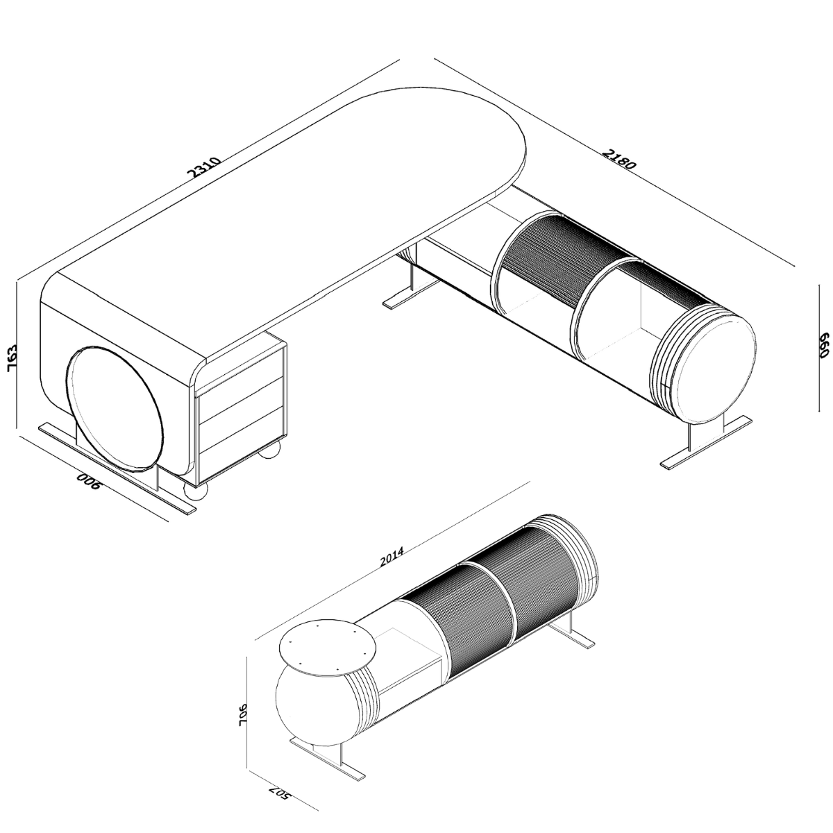 Birou managerial de lux, Genesis Crem