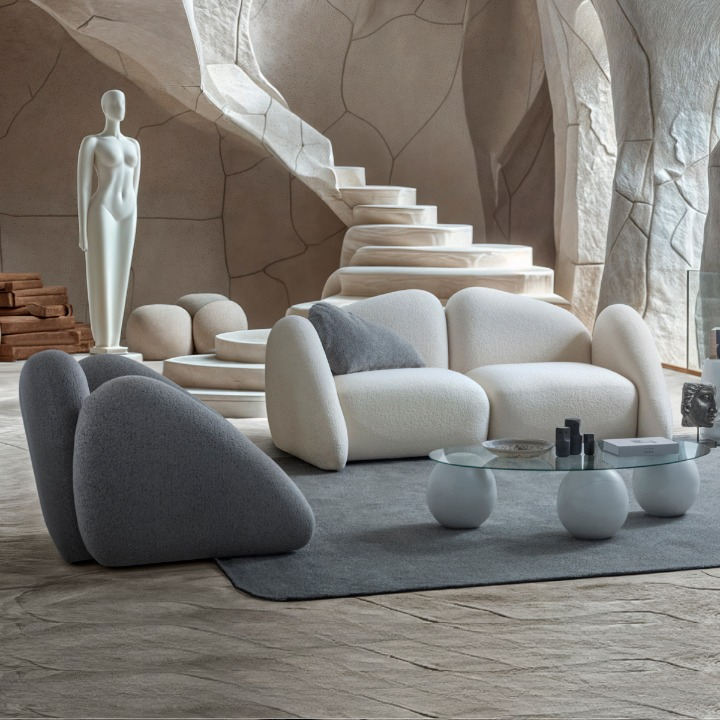 Canapea Modulara Bucle, Stone