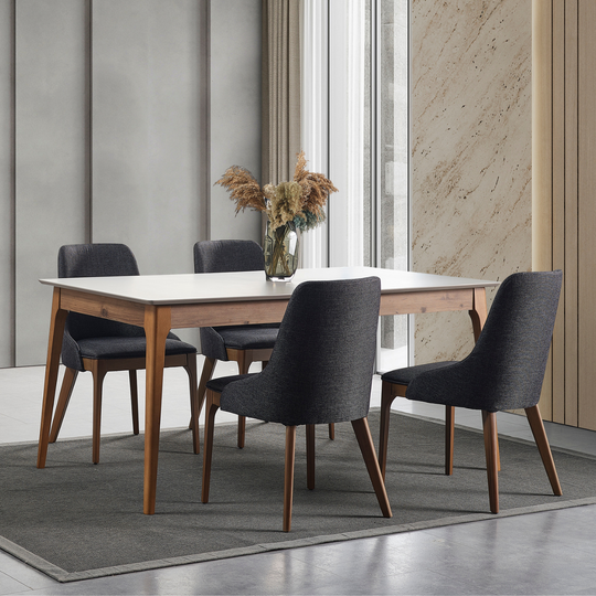 Set Masa de Dining Extensibila cu Scaune, Asos