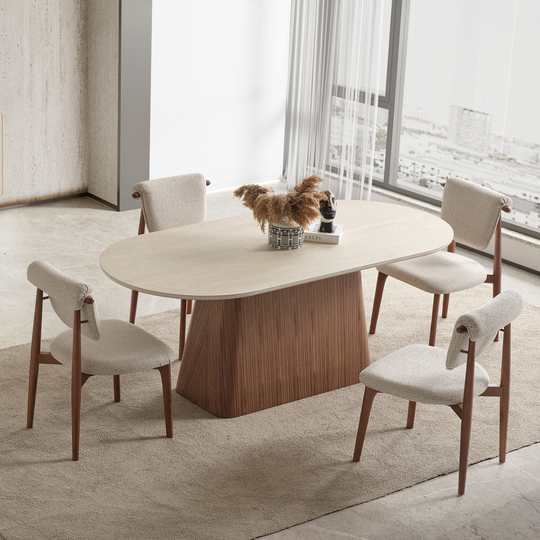 Masa de Dining cu blat din marmura, Crown