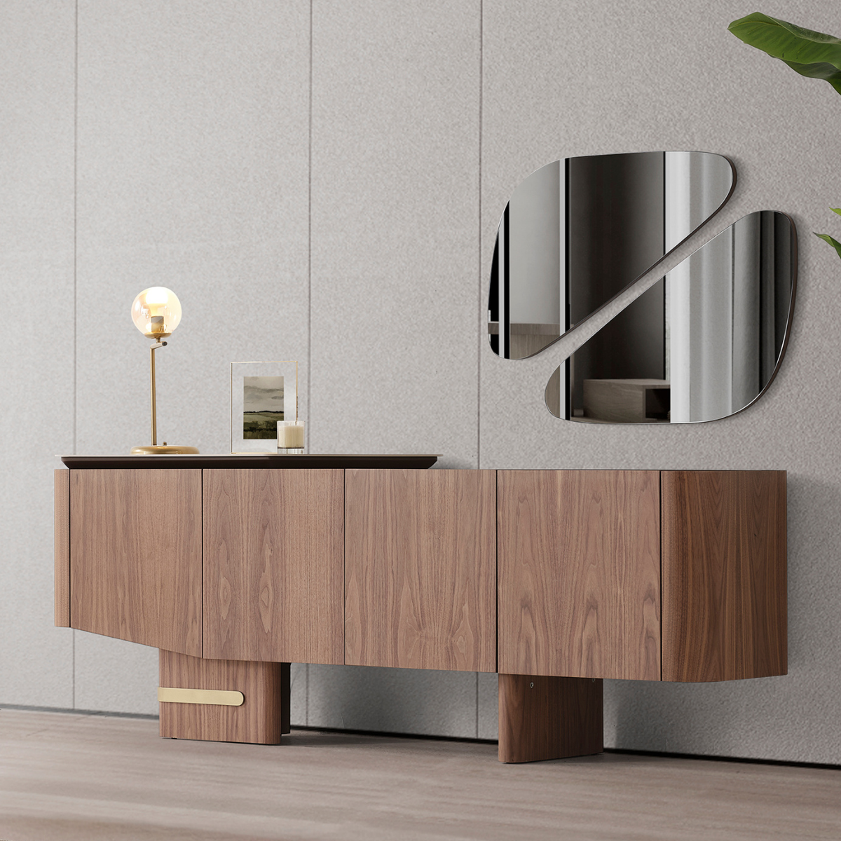 Comoda de Dining Moderna cu Oglinda, Estra