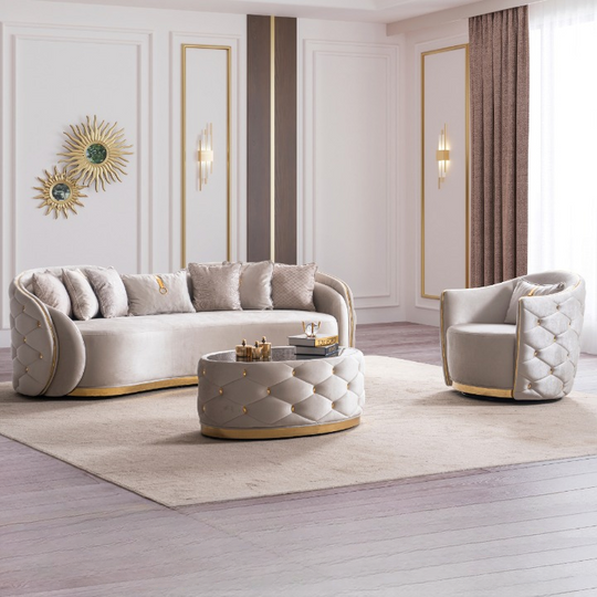 Set Canapea Chester cu Fotolii, Lavin