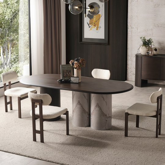 Set Masa de Dining Moderna cu 4 Scaune, Tesla