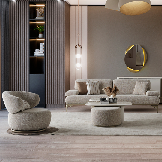 Set Canapea Bucle cu 2 Fotolii, Voyage