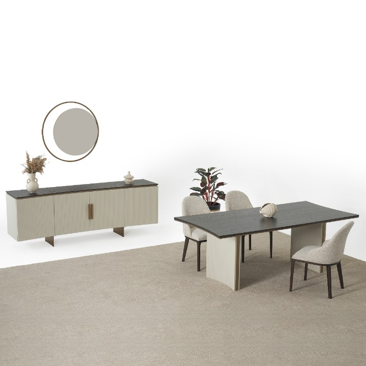 Set Masa de Dining cu Scaune, Wave