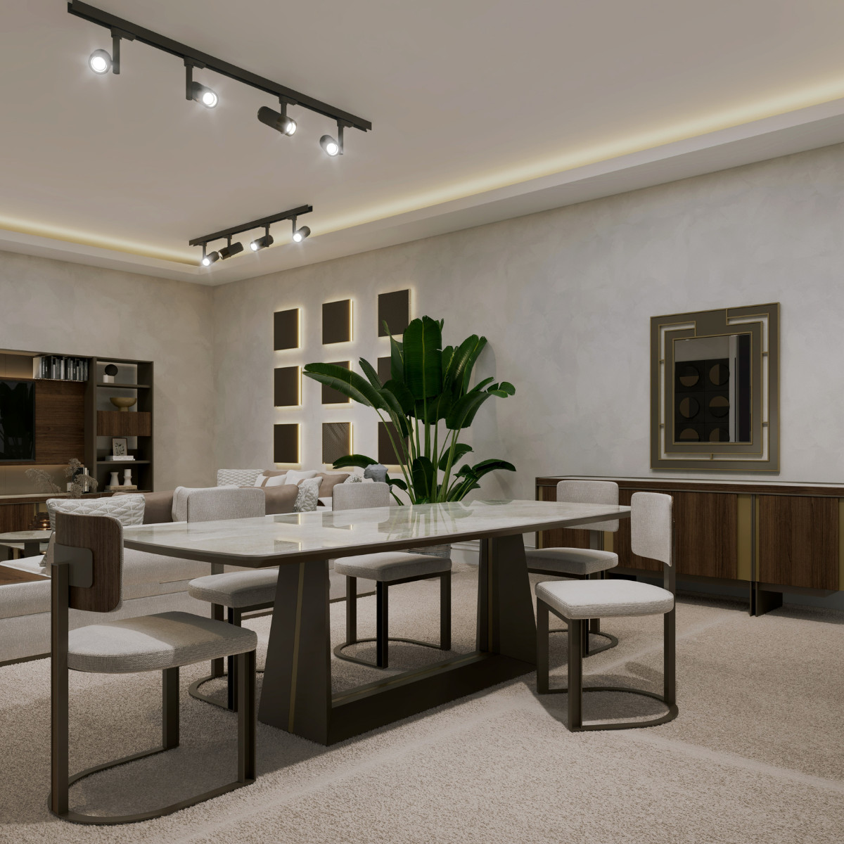 Comoda de Dining  de lux cu Oglinda, West M
