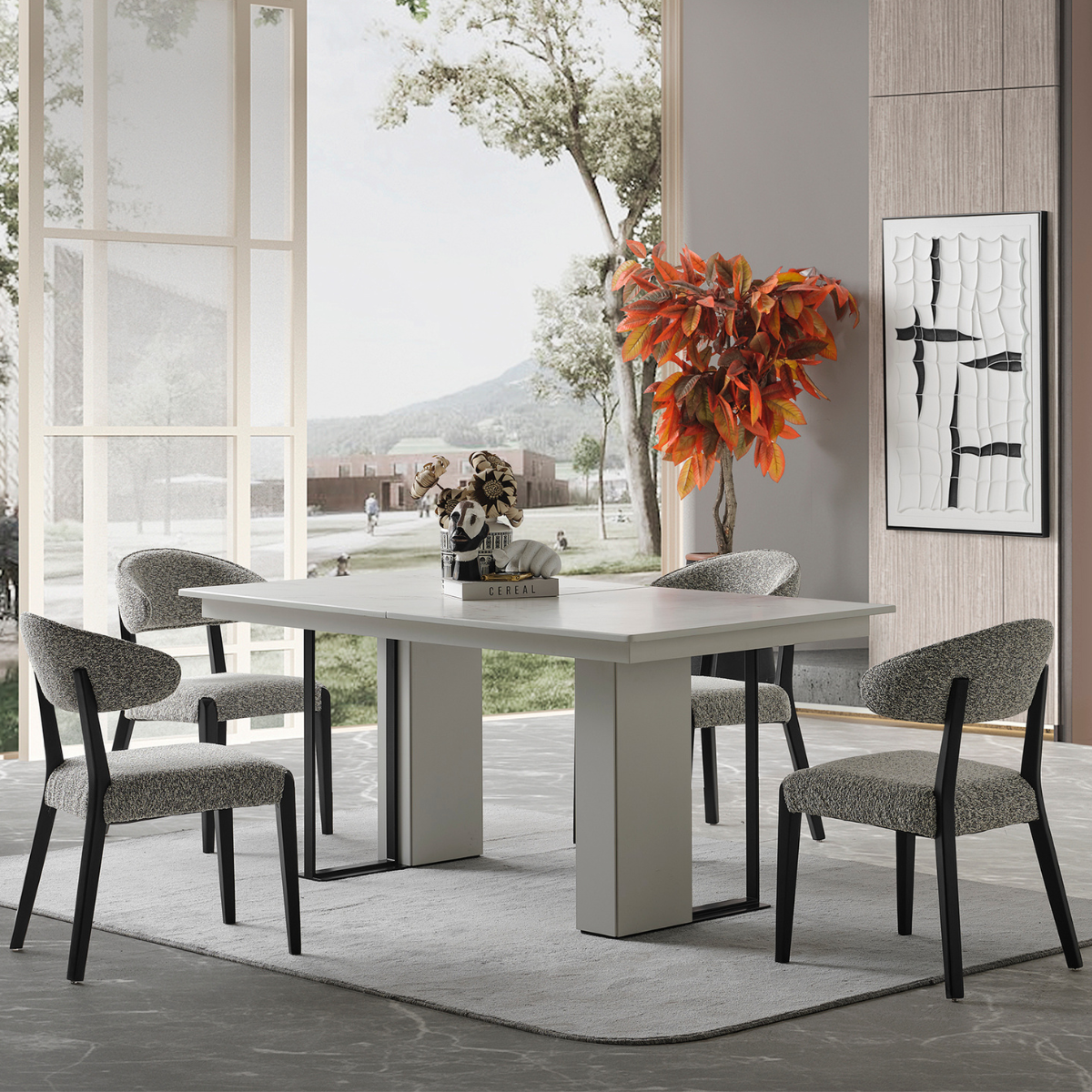 Set Masa de Dining Extensibila cu Scaune, Ashley