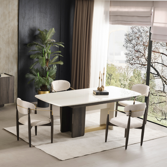 Set Masa de Dining Extensibila cu Scaune, Pedro de Lux