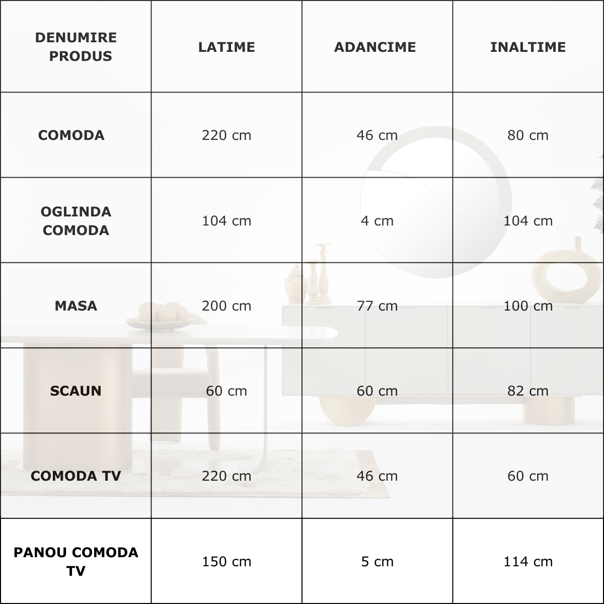 Colectia de Living si Dining de Lux, Ruanda H