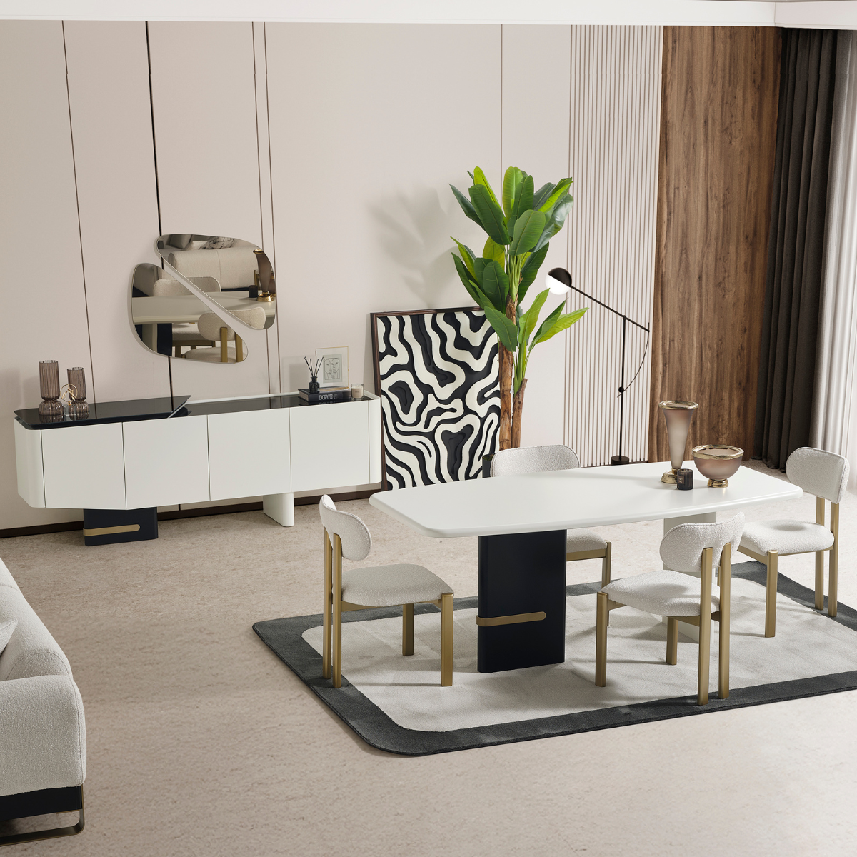 Comoda de Dining Moderna cu Oglinda, Estra