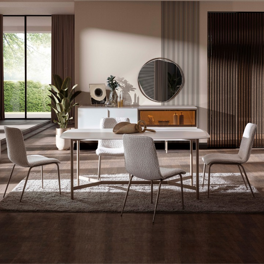 Set Masa de Dining Moderna cu 4 Scaune, Noble