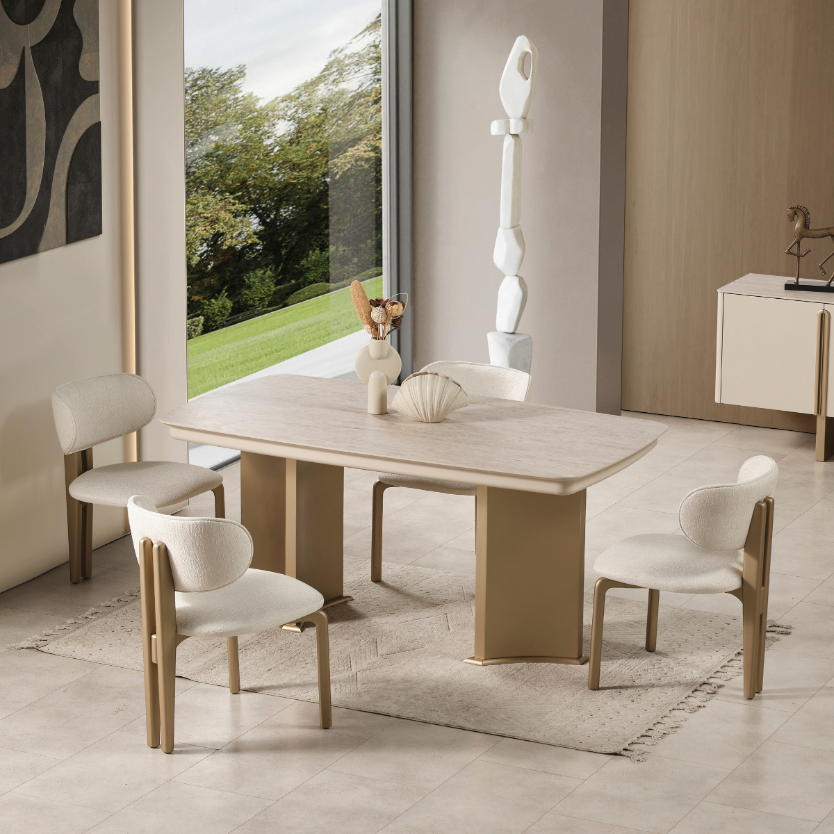 Set Masa de Dining cu Scaune, Bodrum